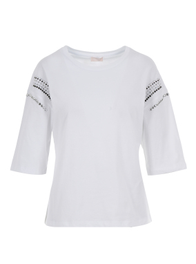 ΓΥΝΑΙΚΕΙΟ T-SHIRT ΜΕ ΣΤΡΑΣ | Λευκό S