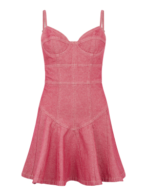 ΜΙΝΙ DENIM ΦΟΡΕΜΑ | Ροζ Σκούρο IT 42