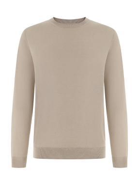 ΑΝΔΡΙΚΗ ΜΑΛΛΙΝΗ ΜΠΛΟΥΖΑ MERINO | Μπεζ XXL