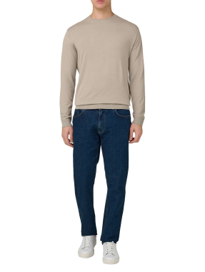 ΑΝΔΡΙΚΗ ΜΑΛΛΙΝΗ ΜΠΛΟΥΖΑ MERINO | Μπεζ XXL