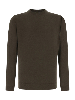 ΑΝΔΡΙΚΗ ΜΑΛΛΙΝΗ ΜΠΛΟΥΖΑ MERINO | Καφέ Σκούρο XXL