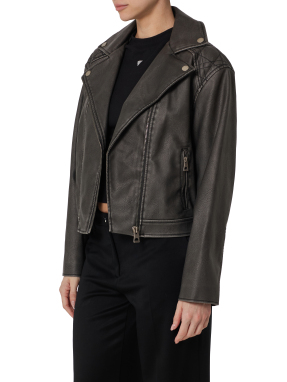 ΓΥΝΑΙΚΕΙΟ BIKER JACKET | Μαύρο S