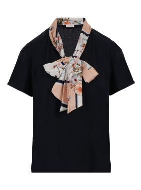 ΓΥΝΑΙΚΕΙΟ T-SHIRT ΜΕ ΜΑΝΤΗΛΙ | Μαύρο S