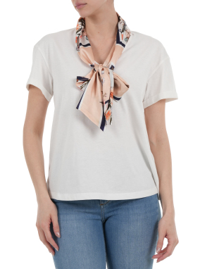 ΓΥΝΑΙΚΕΙΟ T-SHIRT ΜΕ ΜΑΝΤΗΛΙ | Λευκό S