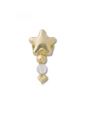 JIBBITZ™ CHARMS GOLD STAR WITH HEART DANGLE | Χρυσό UNIQUE ONE SIZE