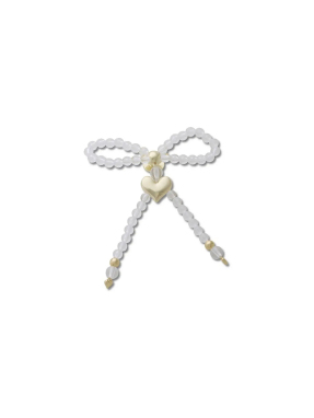 JIBBITZ™ CHARMS BEADED BOW WITH GOLD HEART | Λευκό UNIQUE ONE SIZE