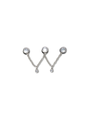 JIBBITZ™ CHARMS SILVER TRIPLE SMT GEM CHAIN | Ασημί UNIQUE ONE SIZE