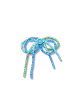 JIBBITZ™ CHARMS BLUE AND GREEN BEADED BOW | Πολύχρωμο UNIQUE ONE SIZE