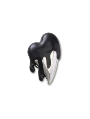 JIBBITZ™ CHARMS SILVER AND BLACK ENAMEL HEART | Ασημί UNIQUE ONE SIZE