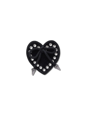 JIBBITZ™ CHARMS BLACK HEART WITH BOW | Μαύρο UNIQUE ONE SIZE