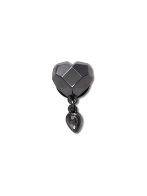 JIBBITZ™ CHARMS PUNK GUNMETAL HEART | Μαύρο UNIQUE ONE SIZE