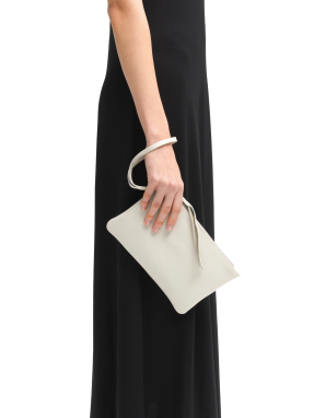 ΓΥΝΑΙΚΕΙΟΣ ΔΕΡΜΑΤΙΝΟΣ ΦΑΚΕΛΟΣ SLIM POCHETTE | Λευκό