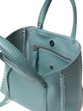 ΓΥΝΑΙΚΕΙΑ ΔΕΡΜΑΤΙΝΗ ΤΣΑΝΤΑ ΧΕΙΡΟΣ MINI TOTE | Γαλάζιο