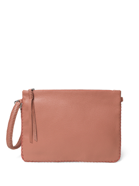 ΓΥΝΑΙΚΕΙΟΣ ΔΕΡΜΑΤΙΝΟΣ ΦΑΚΕΛΟΣ MAXI POCHETTE | Ροζ