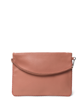 ΓΥΝΑΙΚΕΙΟΣ ΔΕΡΜΑΤΙΝΟΣ ΦΑΚΕΛΟΣ MAXI POCHETTE | Ροζ