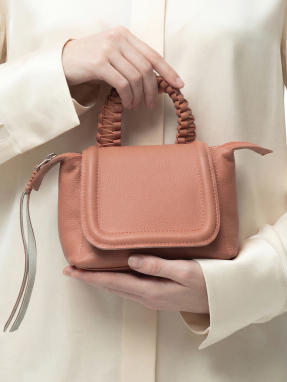 ΓΥΝΑΙΚΕΙΑ ΔΕΡΜΑΤΙΝΗ ΤΣΑΝΤΑ MINI TOP HANDLE | Ροζ