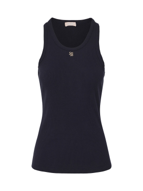 ΓΥΝΑΙΚΕΙΟ ΑΜΑΝΙΚΟ RIBBED ΤΟΠ | Μαύρο S