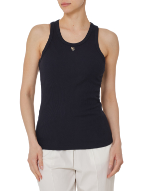 ΓΥΝΑΙΚΕΙΟ ΑΜΑΝΙΚΟ RIBBED ΤΟΠ | Μαύρο S