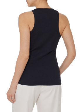 ΓΥΝΑΙΚΕΙΟ ΑΜΑΝΙΚΟ RIBBED ΤΟΠ | Μαύρο S