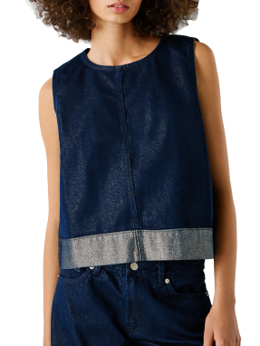 ΓΥΝΑΙΚΕΙΟ DENIM ΤΟΠ | Μπλε Σκούρο S