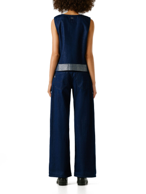 ΓΥΝΑΙΚΕΙΟ DENIM ΤΟΠ | Μπλε Σκούρο S