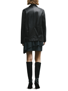 ΓΥΝΑΙΚΕΙΟ ΔΕΡΜΑΤΙΝΟ JACKET | Μαύρο S