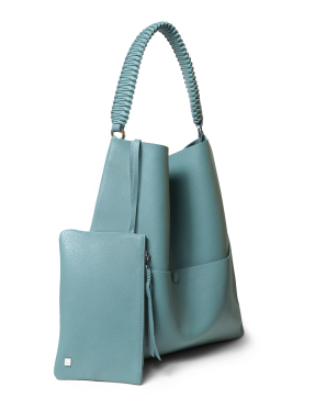 ΓΥΝΑΙΚΕΙΑ ΔΕΡΜΑΤΙΝΗ ΤΣΑΝΤΑ ΩΜΟΥ SLIM TOTE | Γαλάζιο