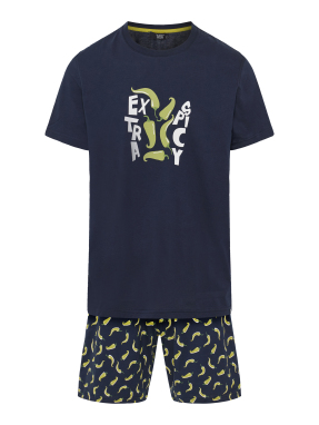 ΑΝΔΡΙΚΟ ΣΕΤ ΠΙΤΖΑΜΕΣ | Μπλε Σκούρο XL