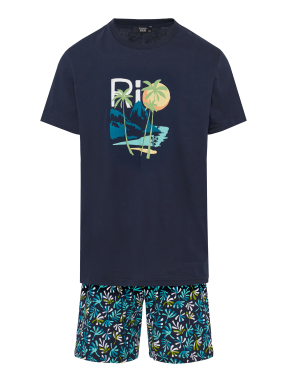 ΑΝΔΡΙΚΟ ΣΕΤ ΠΙΤΖΑΜΕΣ | Μπλε L