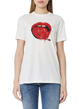 ΓΥΝΑΙΚΕΙΟ T-SHIRT ΜΕ ΤΥΠΩΜΑ | Λευκό XS