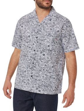 ΑΝΔΡΙΚΟ ΚΟΝΤΟΜΑΝΙΚΟ ΠΟΥΚΑΜΙΣΟ | Λευκό-Μπλε XL