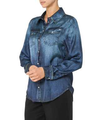 ΓΥΝΑΙΚΕΙΟ DENIM ΠΟΥΚΑΜΙΣΟ | Μπλε Σκούρο IT 42