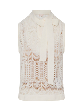 ΓΥΝΑΙΚΕΙΟ ΠΛΕΚΤΟ ΤΟΠ ΜΕ ΦΙΟΓΚΟ | Λευκό S