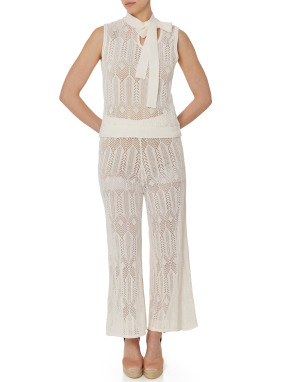 ΓΥΝΑΙΚΕΙΟ ΠΛΕΚΤΟ ΤΟΠ ΜΕ ΦΙΟΓΚΟ | Λευκό S