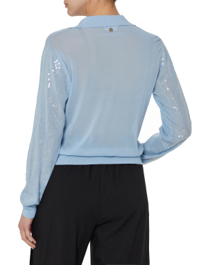 ΓΥΝΑΙΚΕΙΑ ΜΠΛΟΥΖΑ ΜΕ ΠΟΥΛΙΕΣ | Γαλάζιο S