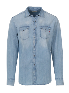 ΑΝΔΡΙΚΟ DENIM ΠΟΥΚΑΜΙΣΟ | Μπλε Ανοιχτό XL
