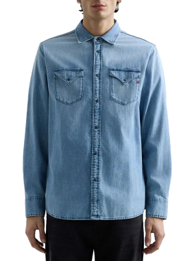 ΑΝΔΡΙΚΟ DENIM ΠΟΥΚΑΜΙΣΟ | Μπλε Ανοιχτό XL