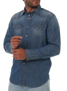 ΑΝΔΡΙΚΟ DENIM ΠΟΥΚΑΜΙΣΟ | Μπλε M