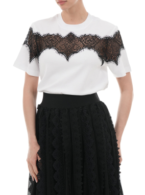 ΓΥΝΑΙΚΕΙΟ T-SHIRT LISA LACE | Λευκό M