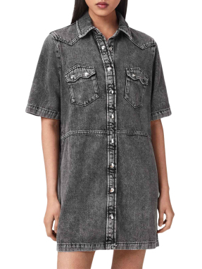 ΜΙΝΙ DENIM ΦΟΡΕΜΑ ROCK | Γκρι UK 8