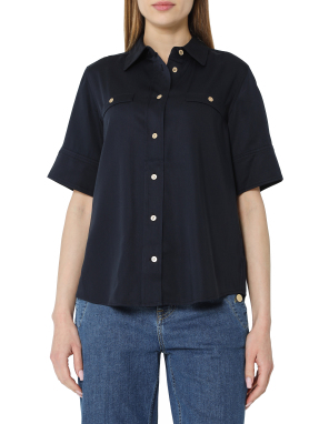 ΓΥΝΑΙΚΕΙΟ ΚΟΝΤΟΜΑΝΙΚΟ ΠΟΥΚΑΜΙΣΟ | Μπλε Σκούρο EU 40