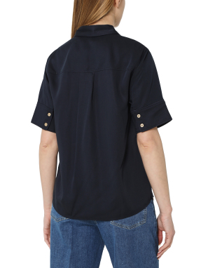 ΓΥΝΑΙΚΕΙΟ ΚΟΝΤΟΜΑΝΙΚΟ ΠΟΥΚΑΜΙΣΟ | Μπλε Σκούρο EU 40