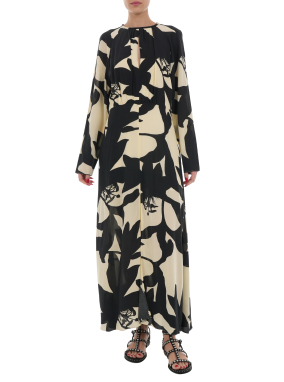 ΜΑΞΙ FLORAL ΦΟΡΕΜΑ | Μαύρο S