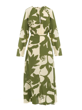 ΜΑΞΙ FLORAL ΦΟΡΕΜΑ | Πράσινο XS