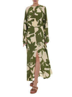 ΜΑΞΙ FLORAL ΦΟΡΕΜΑ | Πράσινο XS