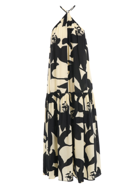 ΜΑΞΙ FLORAL ΦΟΡΕΜΑ | Μαύρο XS