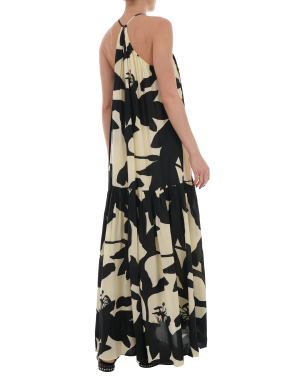 ΜΑΞΙ FLORAL ΦΟΡΕΜΑ | Μαύρο XS