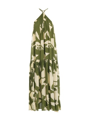 ΜΑΞΙ FLORAL ΦΟΡΕΜΑ | Πράσινο XS