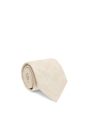 ΑΝΔΡΙΚΗ ΜΕΤΑΞΩΤΗ ΓΡΑΒΑΤΑ | Μπεζ Ανοιχτό ONE SIZE