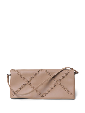 ΓΥΝΑΙΚΕΙΟ ΔΕΡΜΑΤΙΝΟ CLUTCH FOLDED | Μπεζ
